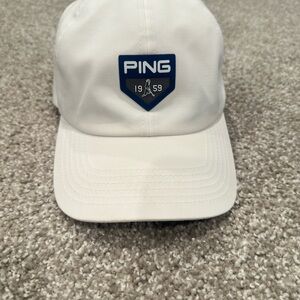 Ping White Golf Hat with Blue Logo